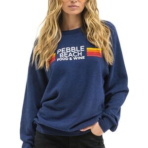 NEW!! Aviator Nation AV Pebble Beach Food & Wine Navy Blue Sweatshirt XS